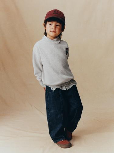 EMBROIDERED BEAR SWEATSHIRT - Grey marl by Zara