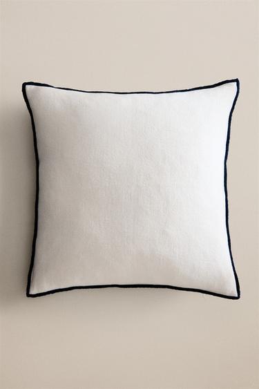 LINEN CUSHION COVER — White 1