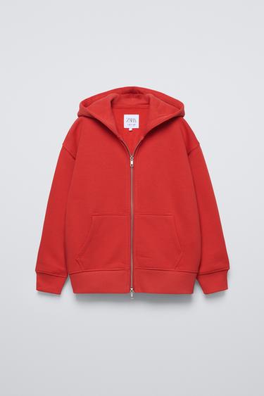 ОДНОТОННОЕ ХУДИ НА МОЛНИИ — КРАСНЫЙ от Zara — изображение 0