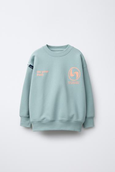PRINTED HOODIE - Sea green by Zara - Image 0