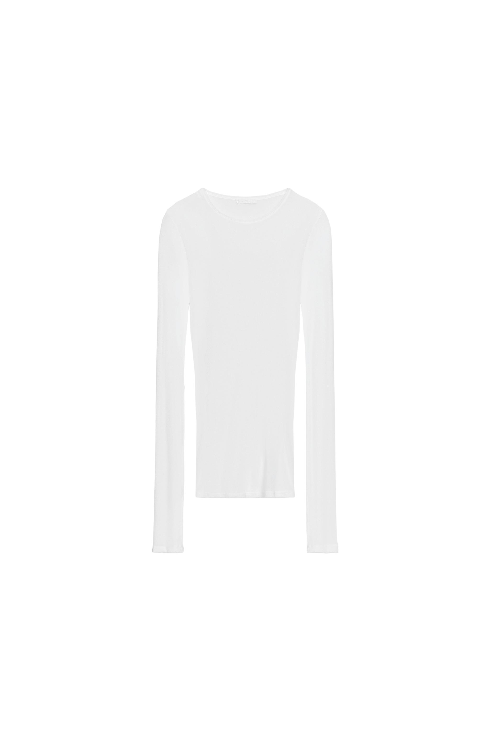 SUPIMA® LONG SLEEVE T-SHIRT - White | ZARA United States