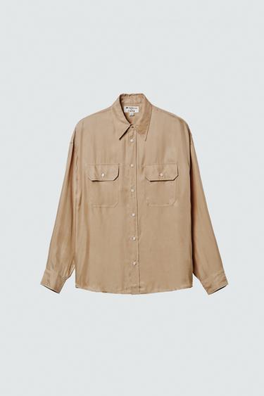 Zara FLUID CUPRO - VISCOSE SHIRT WILLY CHAVARRIA X ZARA - Beige