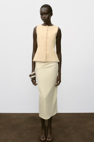 BUTTONED KNIT WAISTCOAT - Butter by Zara - Image 0
