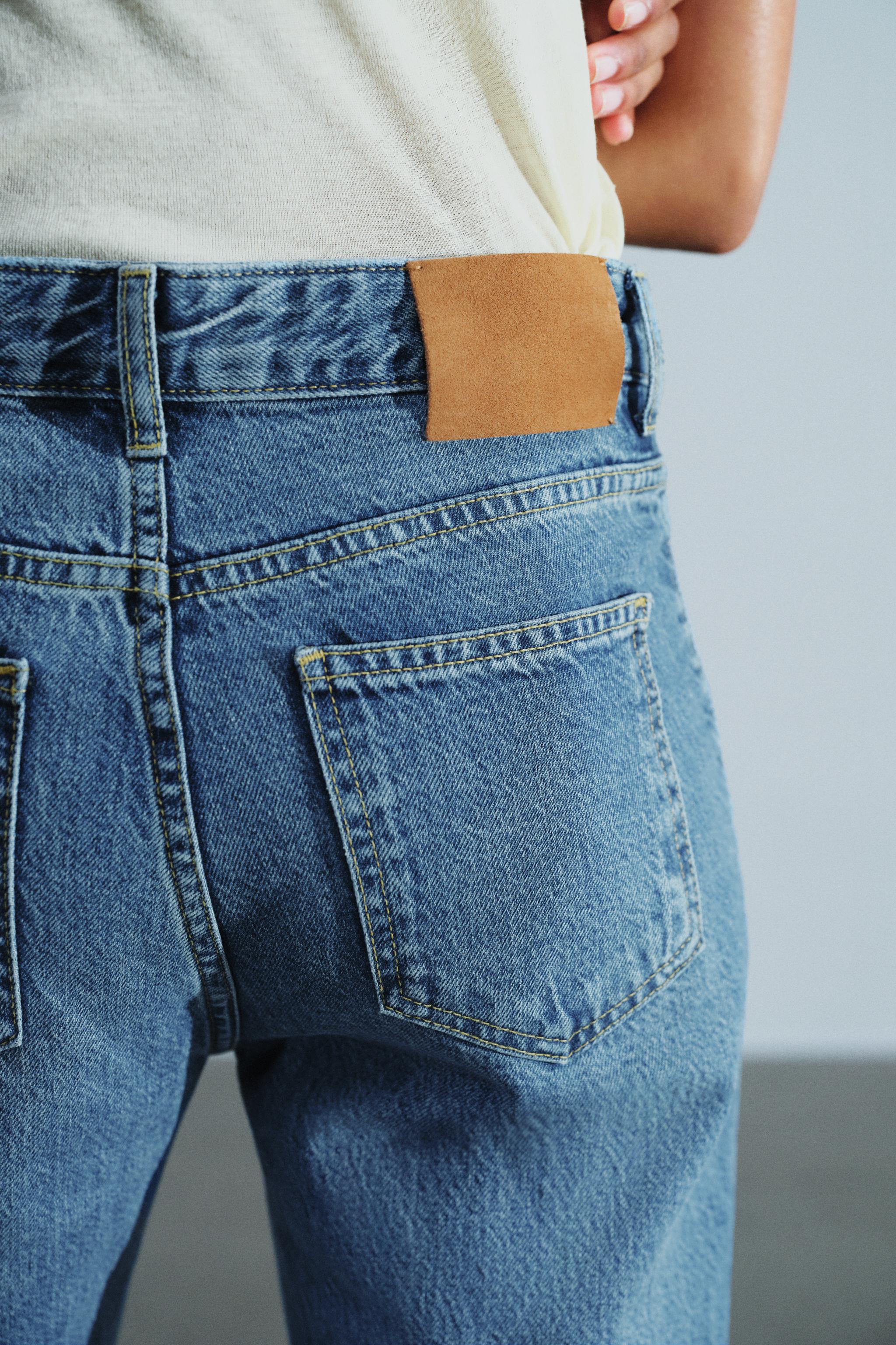 Zara ZW COLLECTION ÇAN PAÇA YÜKSEK BEL YAMA CEPLİ JEAN görsel 4