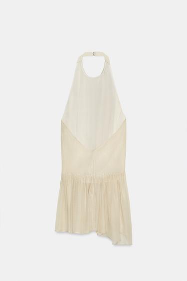 TOP DRAPÉ À POIS ZW COLLECTION - Marron / Écru de Zara - Image 8