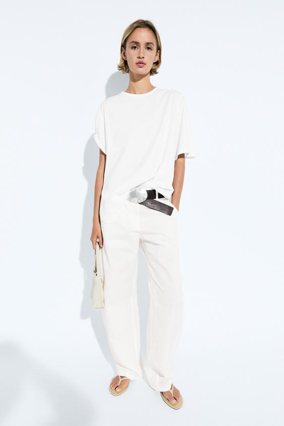 Camiseta fluida 100% algodón - Blanco de Zara - Imagen 0