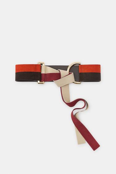 100% SPLIT SUEDE DOUBLE STRAP LEATHER BELT - Multicoloured by Zara