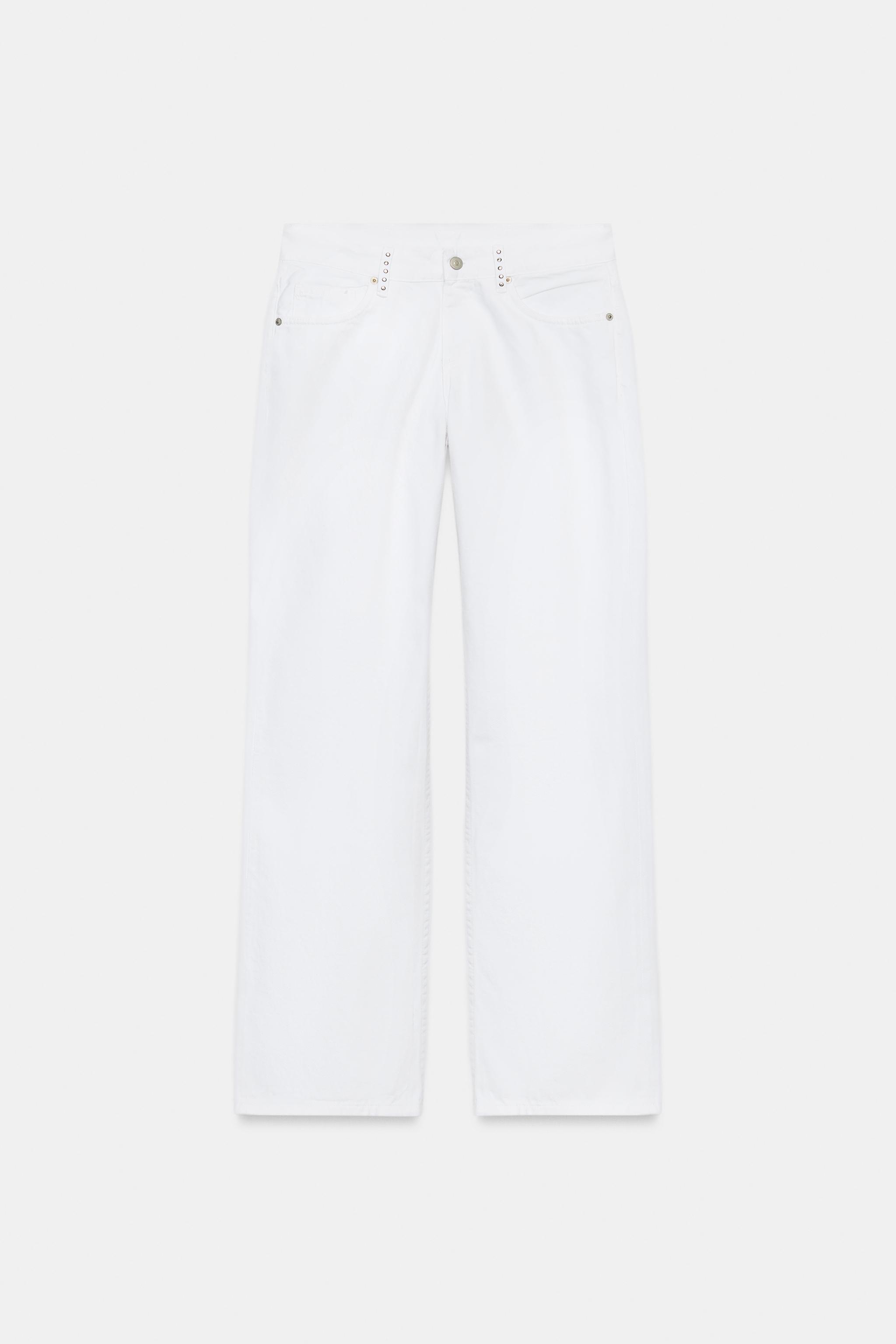 JEAN TRF WIDE LEG TAILLE BASSE À CLOUS