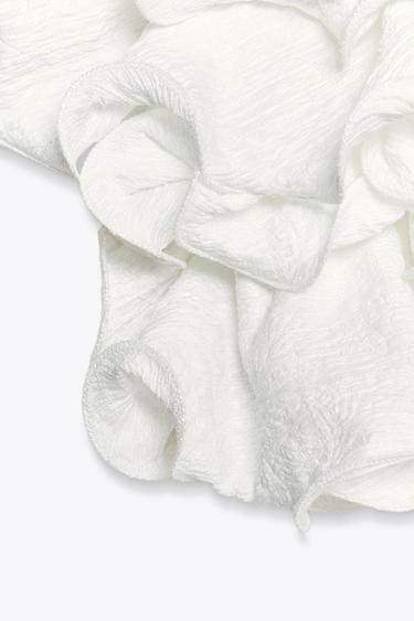KNITTED RUFFLE TOP - White by Zara - Image 6