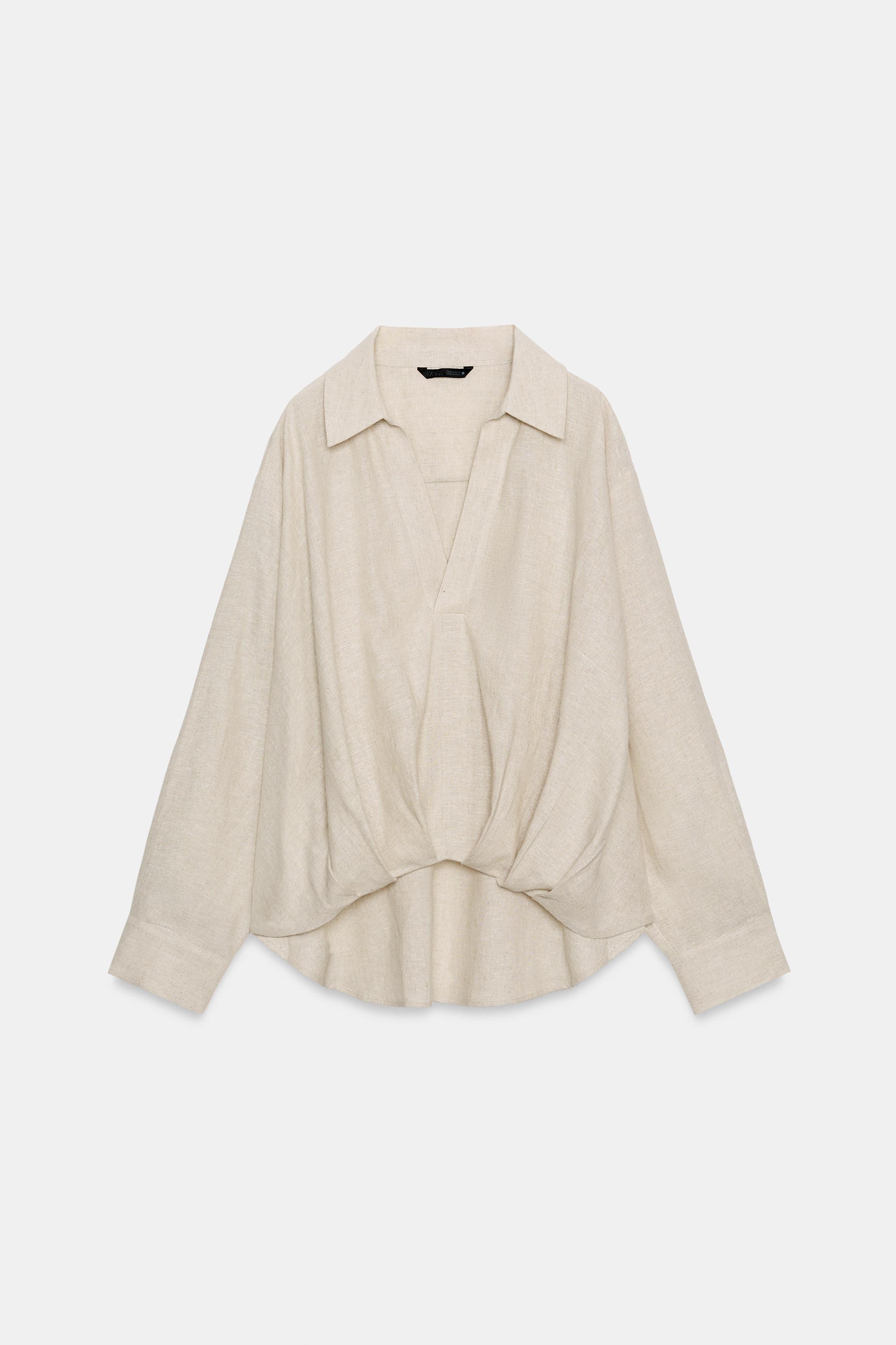 CHEMISE EN LIN À BASE BOUFFANTE