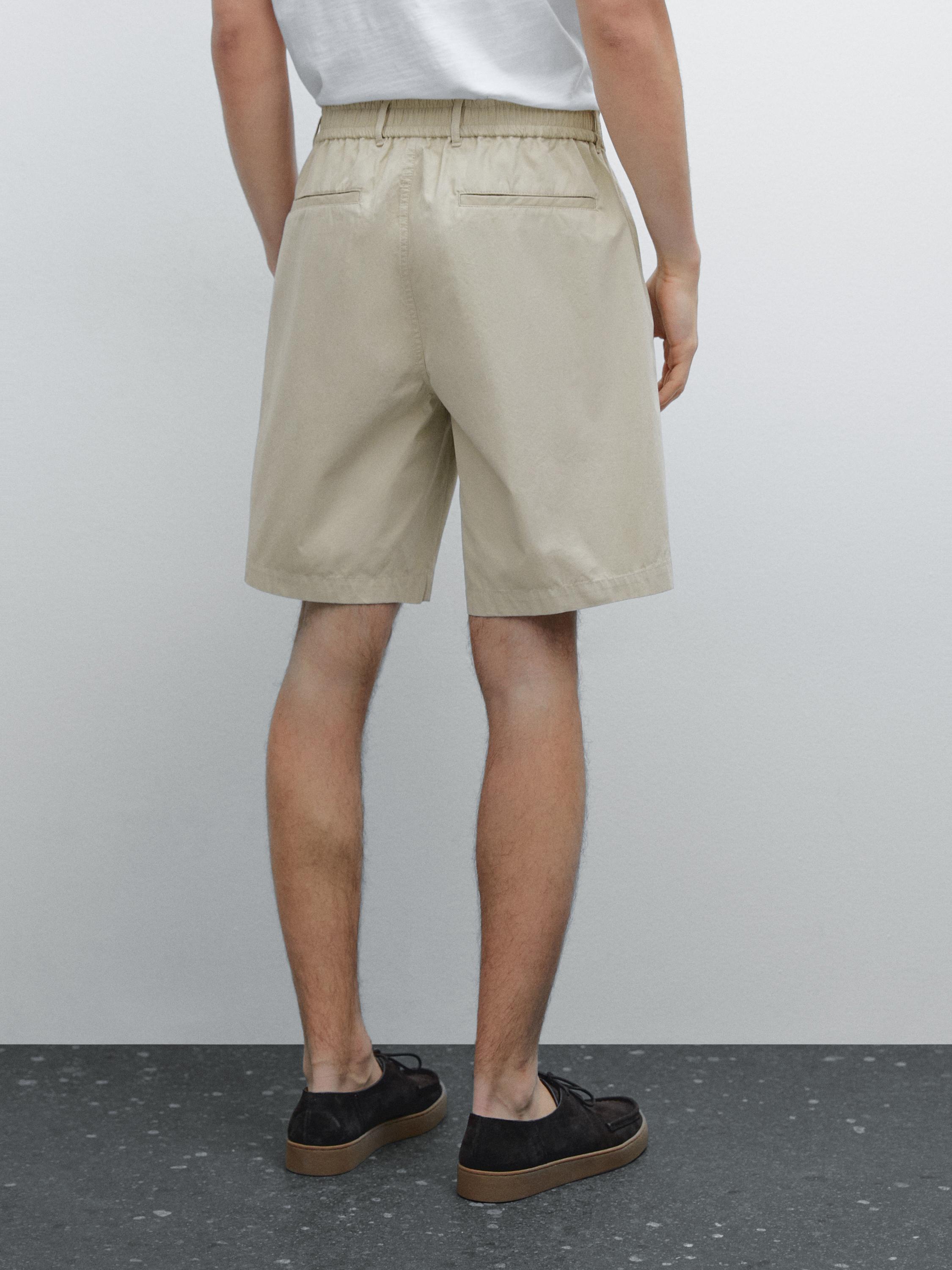 Cotton poplin carpenter Bermuda shorts