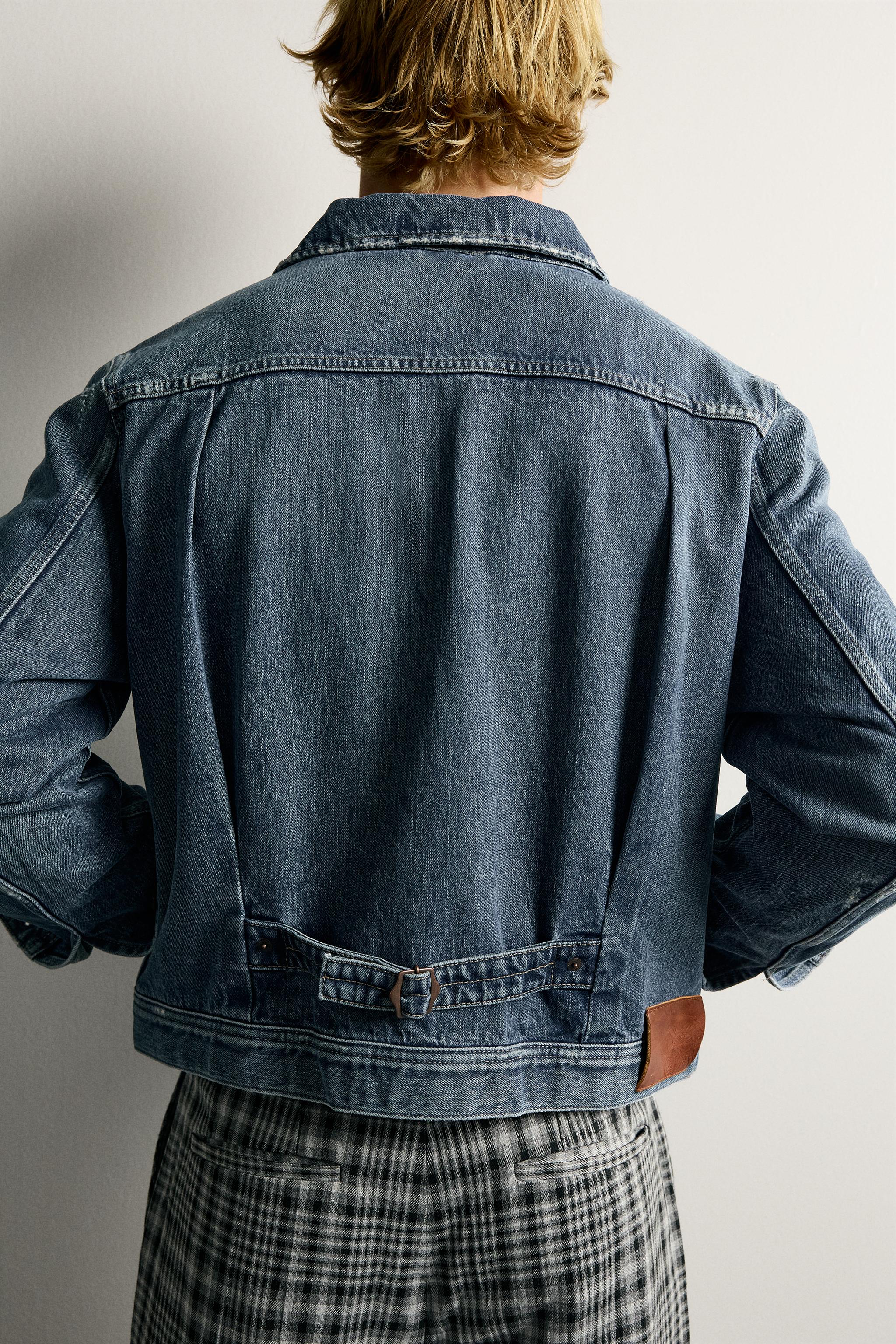 RELAXED FIT DENIM JACKET WITH TABS
