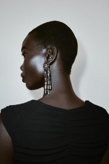 ASYMMETRIC BALLOON HEM DRAPED MINI DRESS - Black by Zara - Image 7