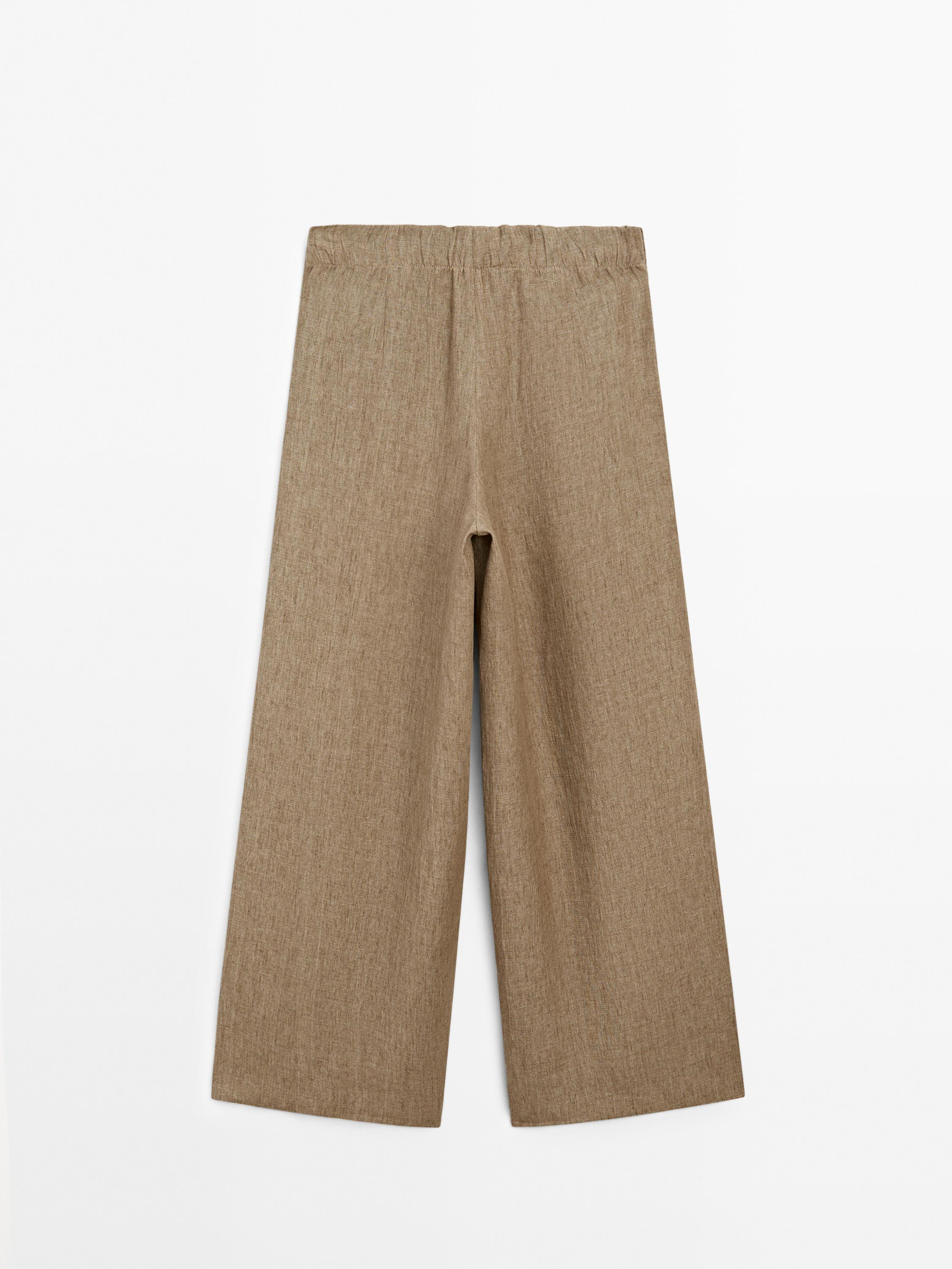 Flowing 100% linen trousers