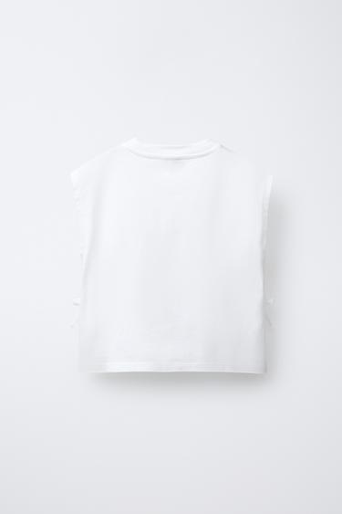 T-SHIRT IMPRIMÉ LACETS - Blanc de Zara - Image 1