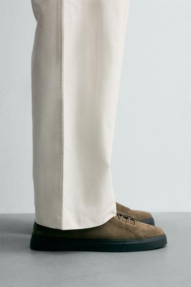 GIÀY THỂ THAO DA - Xám Nâu từ Zara