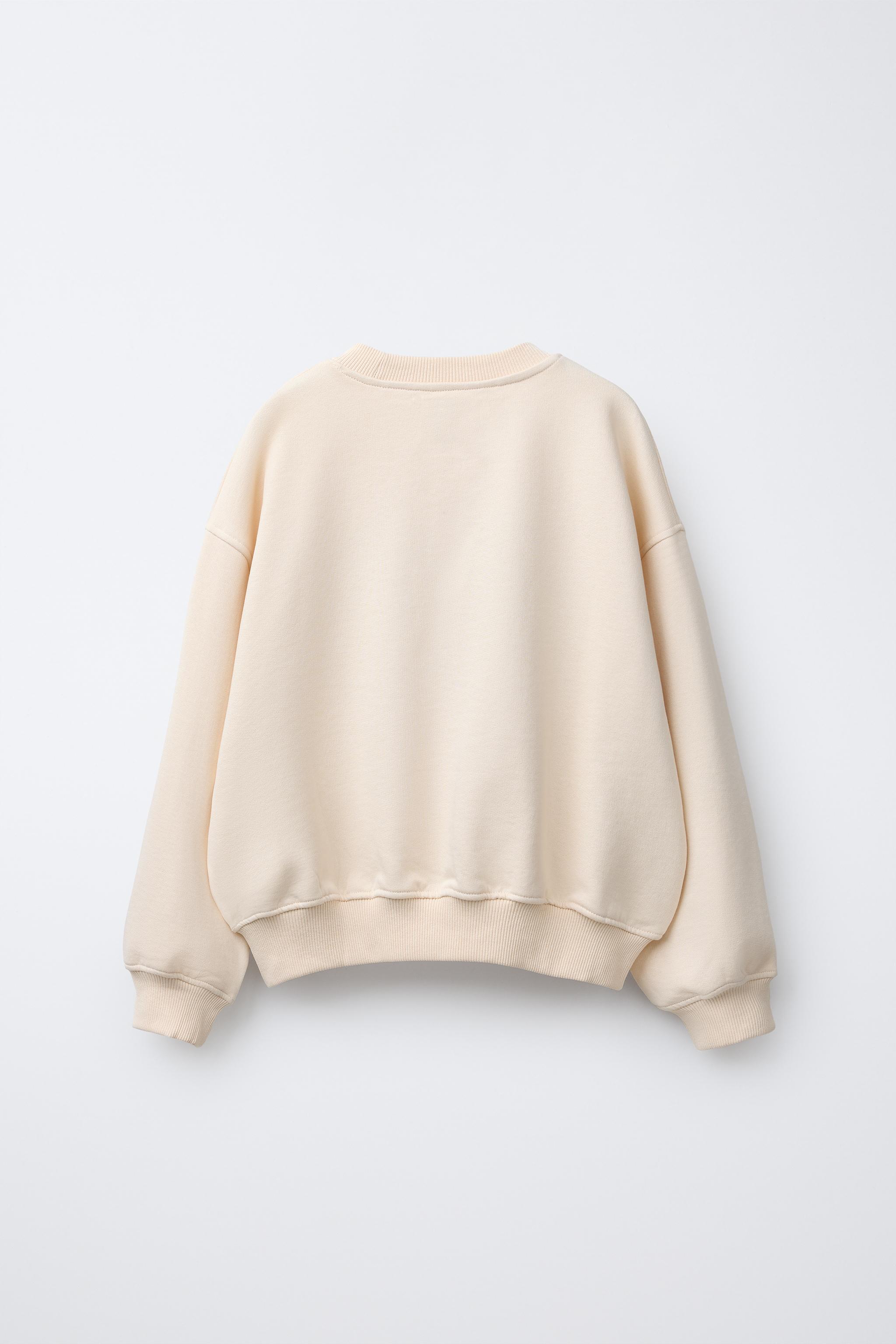 トップス Logo Embroidery Drawstring Pullover EMBROIDERED DRAWSTRING SWEATSHIRT - Ecru | ZARA United States