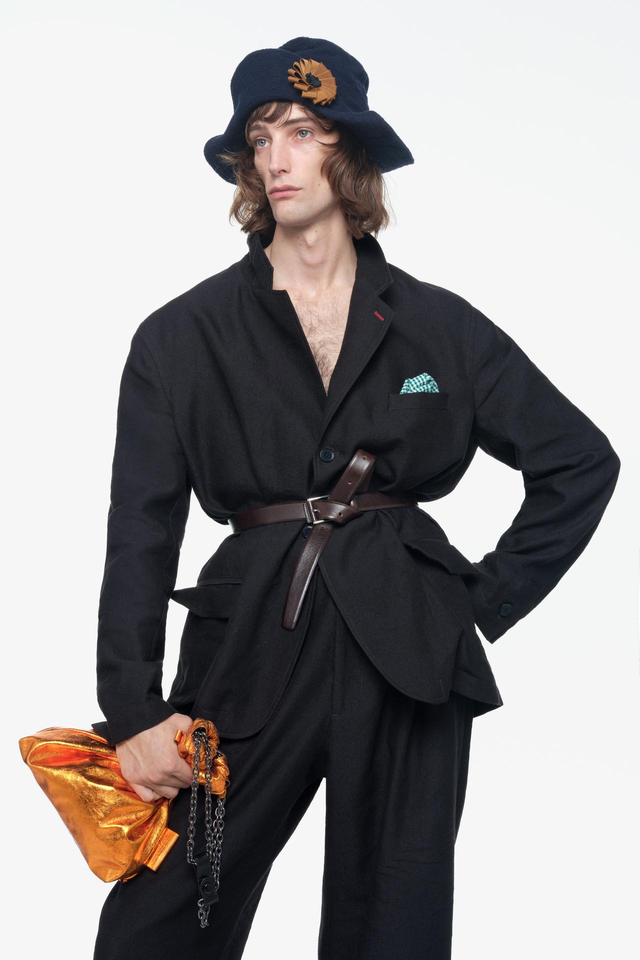 LIMITED EDITION TRI-CHIC SMALL LEATHER BAG — Orange