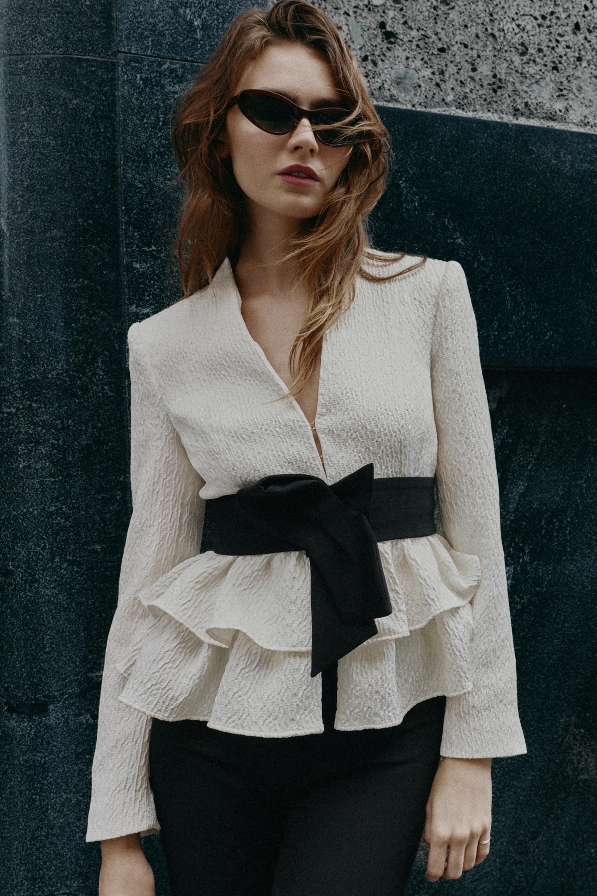 BELTED PEPLUM BLAZER