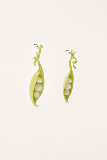 LIMITED EDITION PEA EARRINGS - Lime by Zara - Image 2