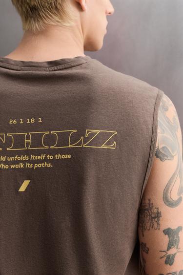LINEN - COTTON TANK TOP - Brown by Zara - Image 4
