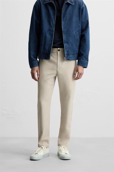 TEXTURED COMFORT TROUSERS - Beige by Zara