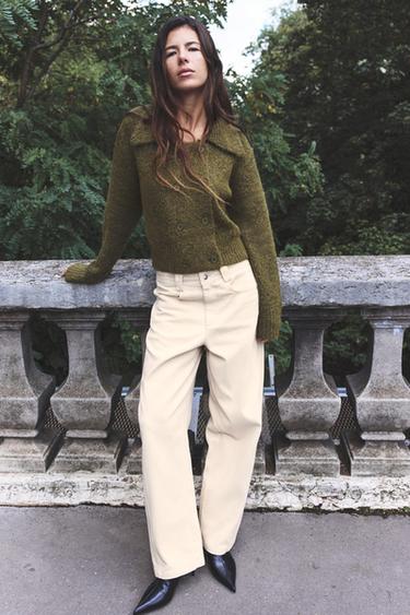 CASACO CRUZADO DE MALHA - Verde-médio da Zara - Imagem 0