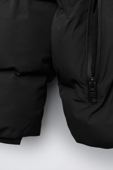 WATER-REPELLENT QUILTED COAT WITH LABEL - Black by Zara