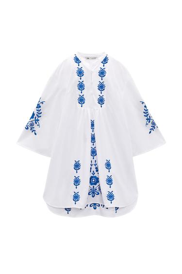EMBROIDERED FLOWERS DRESS