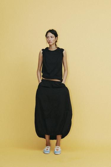 JUPE NYLON STOPPER - Noir de Zara
