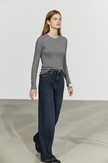 Cotton blend knit T-shirt — Light gray 2