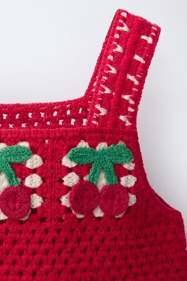 TOP EN CROCHET À CERISES - Rouge de Zara - Image 2