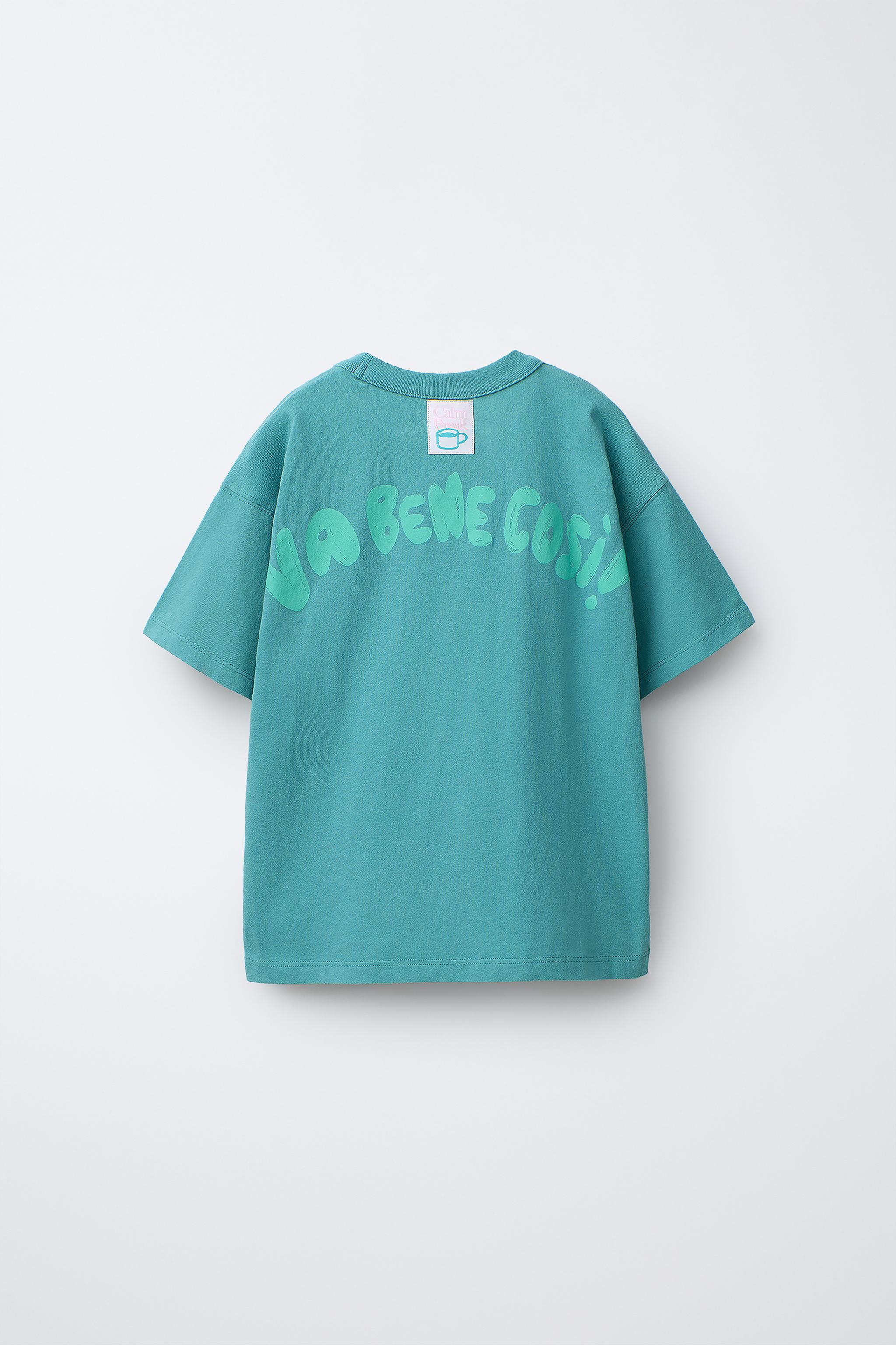 PRINTED T-SHIRT - Blue | ZARA Canada