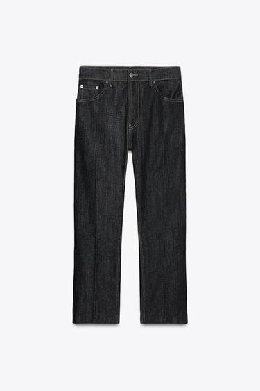 JEANS ZW COLLECTION BOOTCUT CINTURA ALTA CROPPED - Preto da Zara - Imagem 0