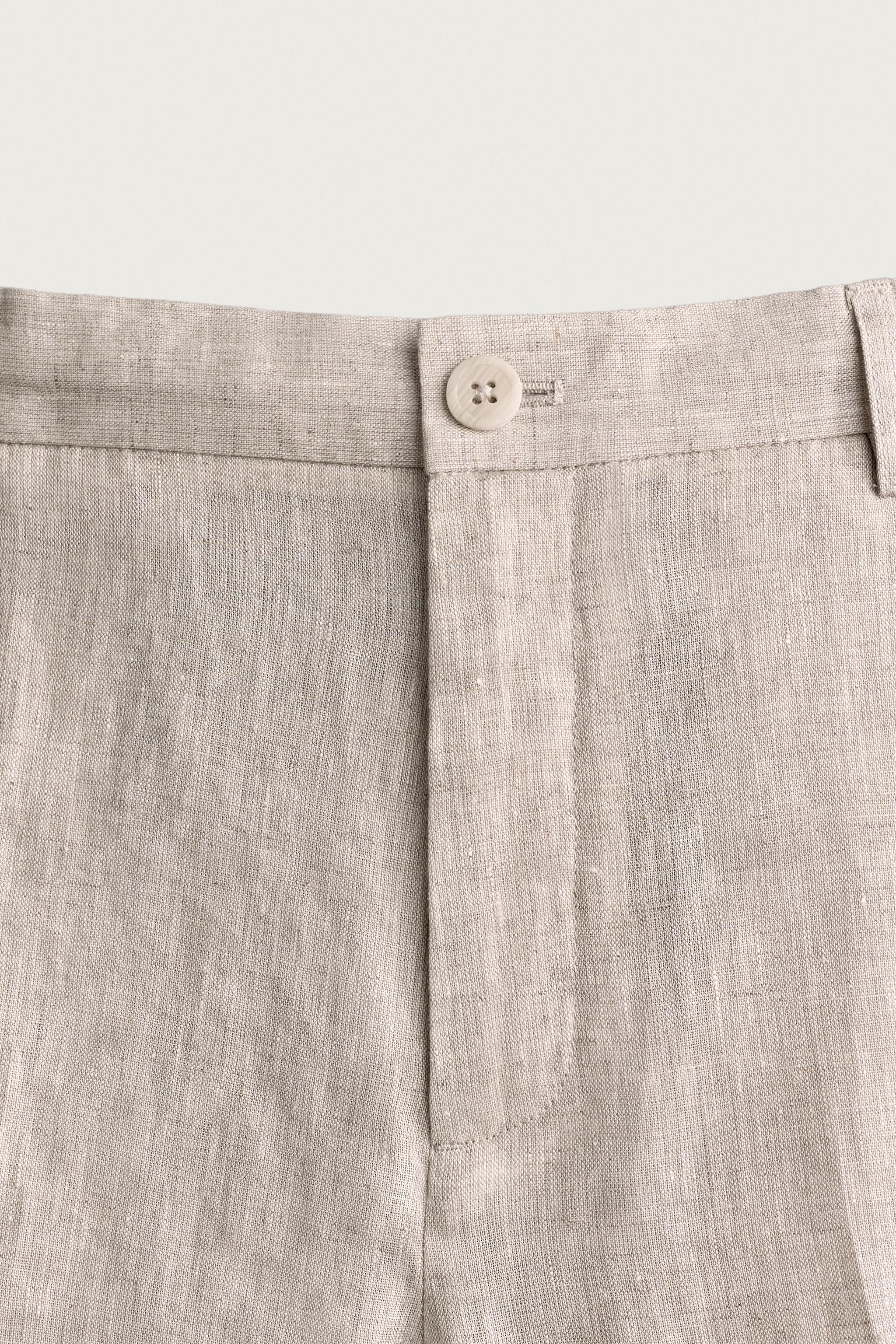 PANTALON REGULAR FIT 100 % LIN