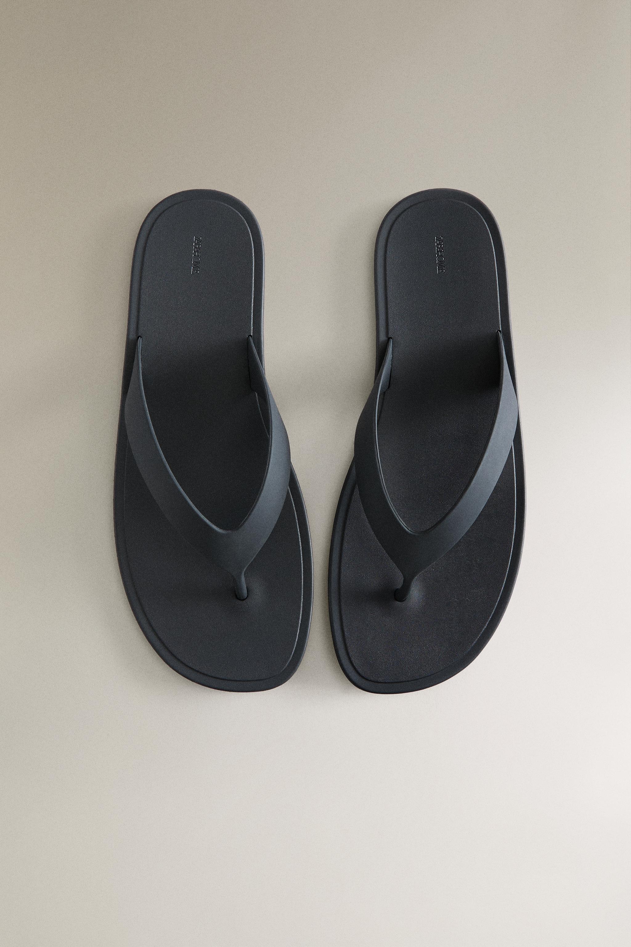 Женские сандалии Zara RUBBERISED POOL SANDALS — фото 3