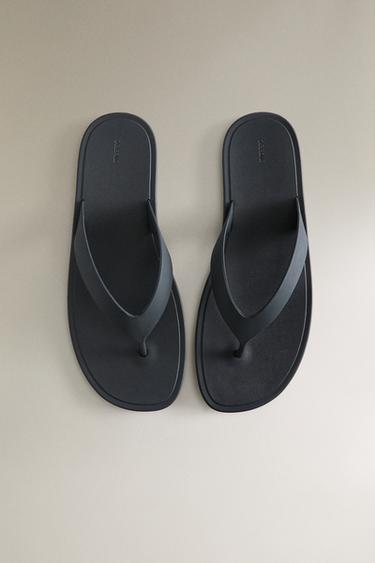 RUBBERISED POOL SANDALS - Navy Blue by Zara - Image 2