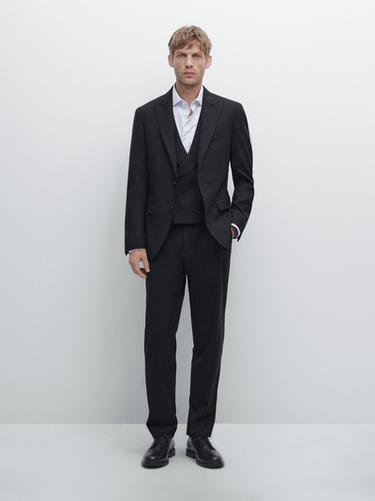 Zara American suit with peaked lapel - Navy blue - Image 0