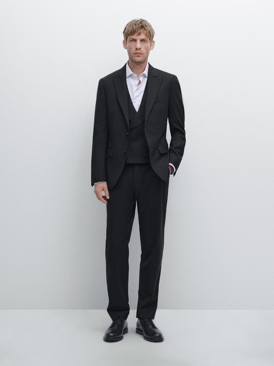 Notch lapel suit blazer