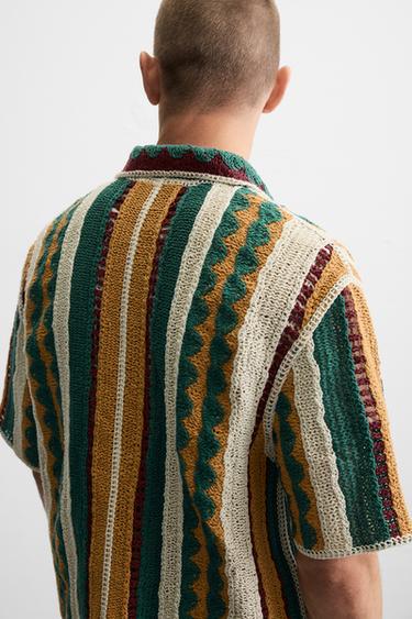 CHEMISE STRUCTURE CROCHET - Vert de Zara - Image 5
