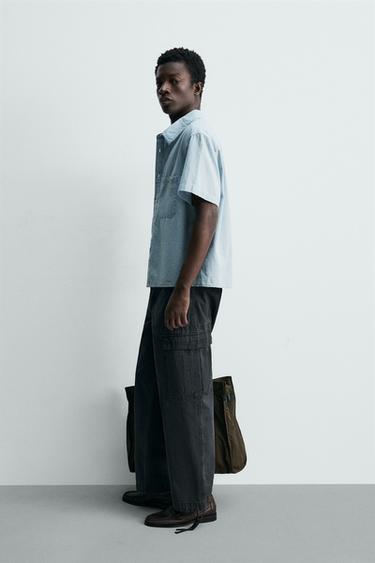 CHAMBRAY SHIRT WITH POCKETS - Light blue by Zara - Image 3