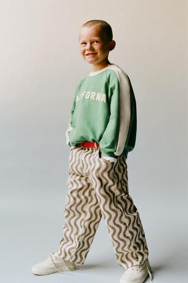 JEANS MET GEOMETRISCHE PRINT - Ecru van Zara