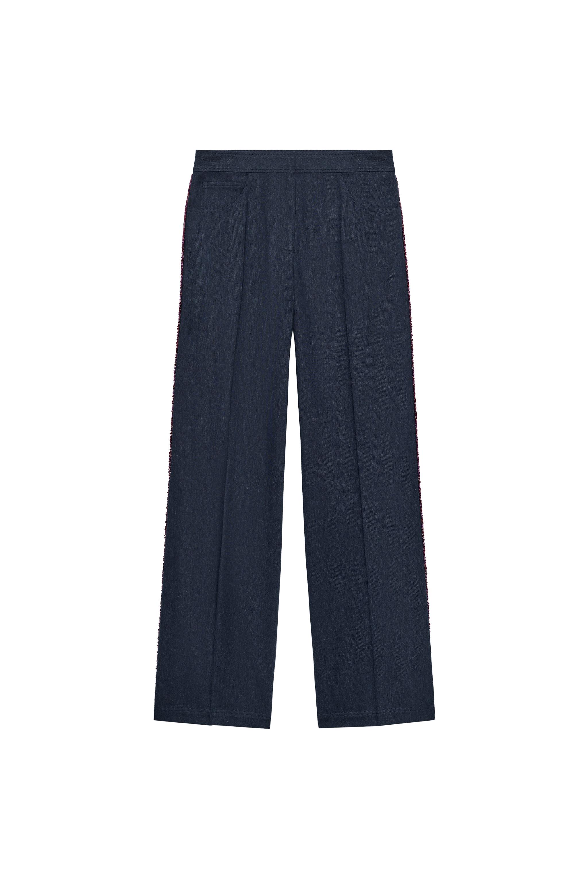 STRAIGHT-LEG TRIM PANTS