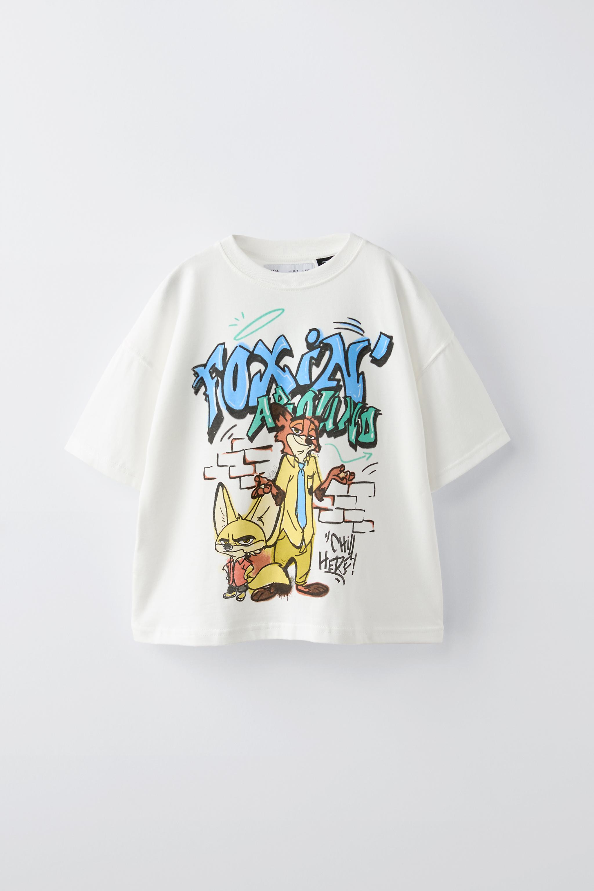 グラフィティ ズートピア © DISNEY Tシャツ - ホワイト | ZARA Japan / 日本