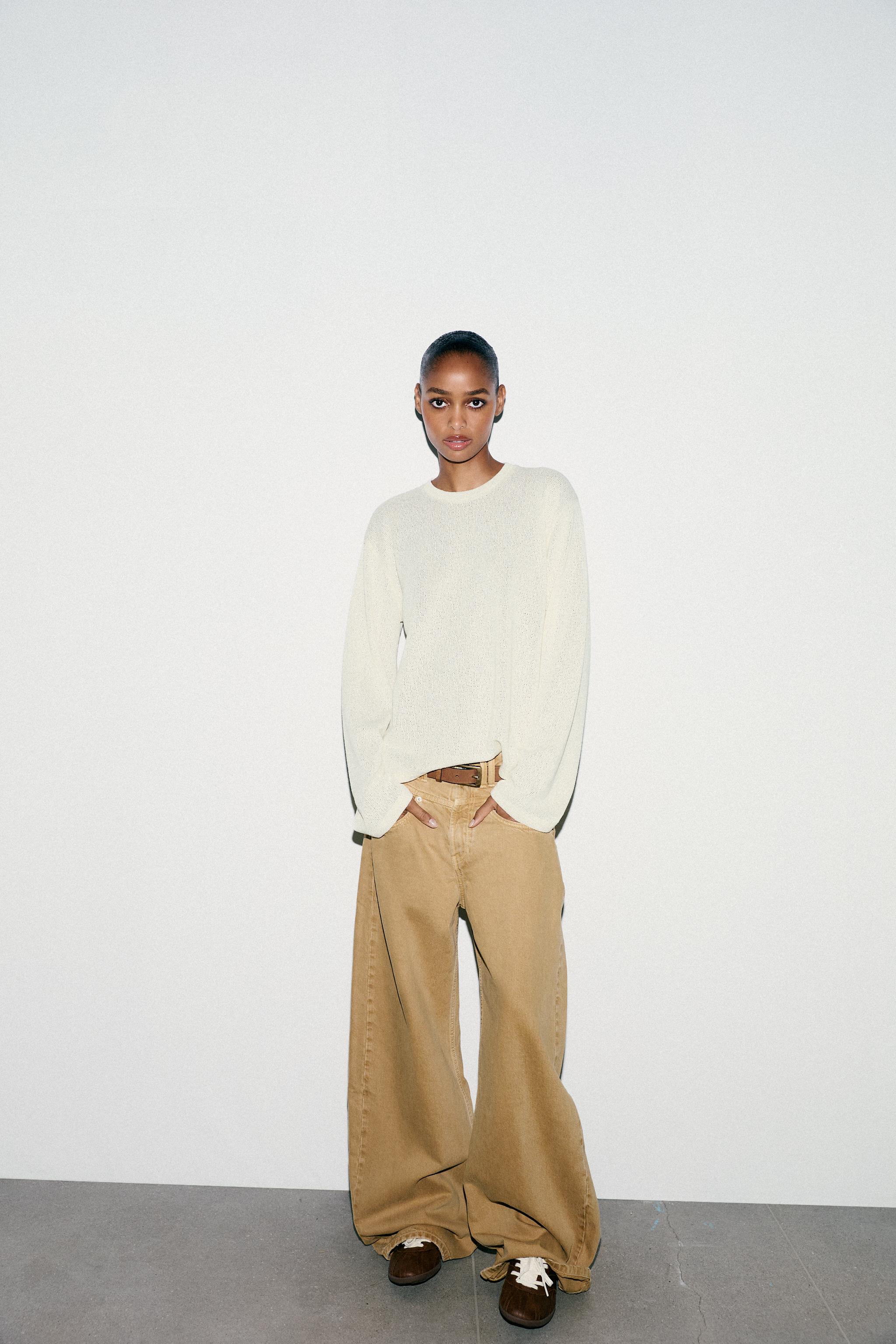 【OPEN YY】 CUT OUT KNIT PANTS BEIGE CUT OUT KNIT TOP - Oyster-white | ZARA Canada
