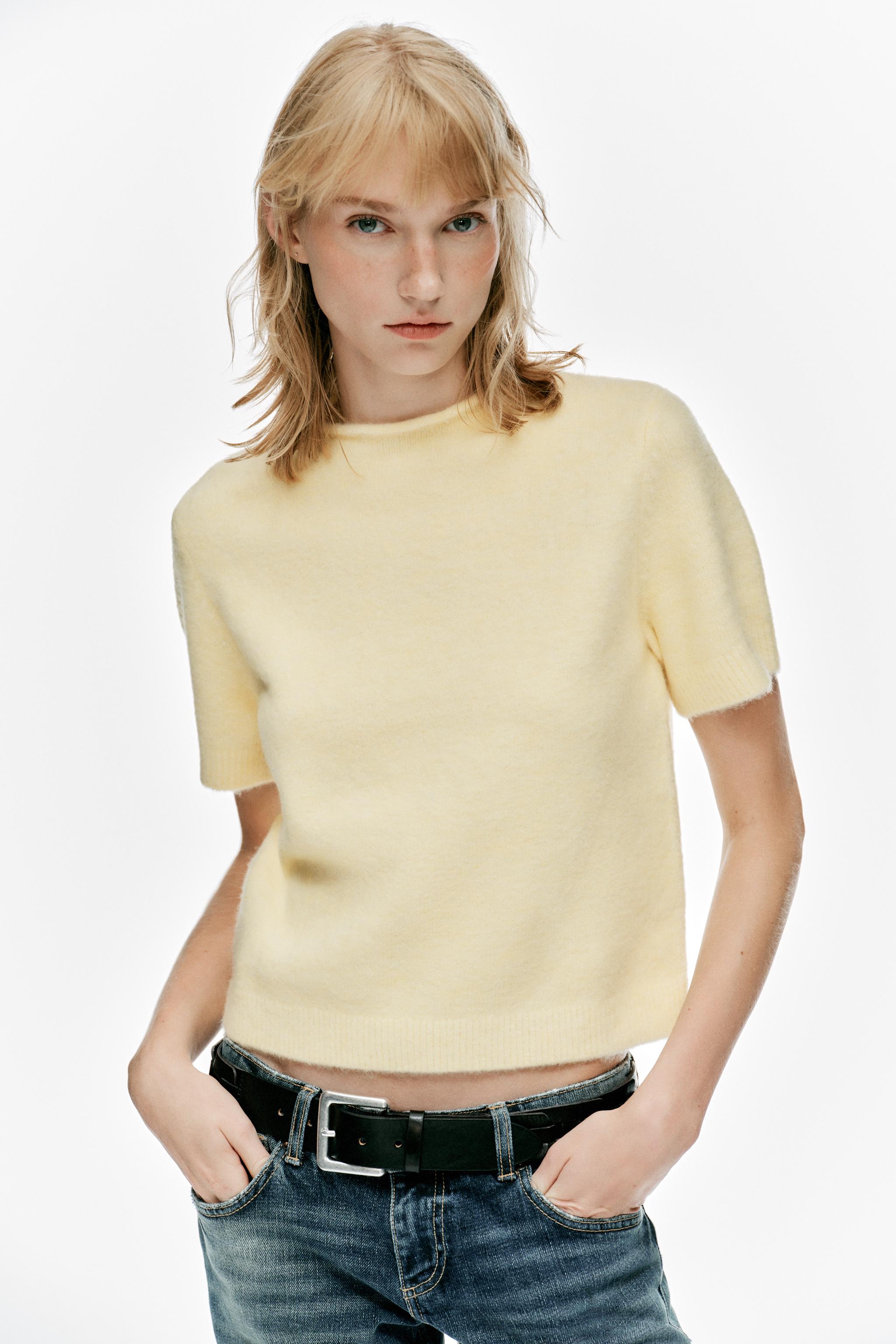 Zara SOFT KISA KOLLU TRİKO KAZAK görsel 3
