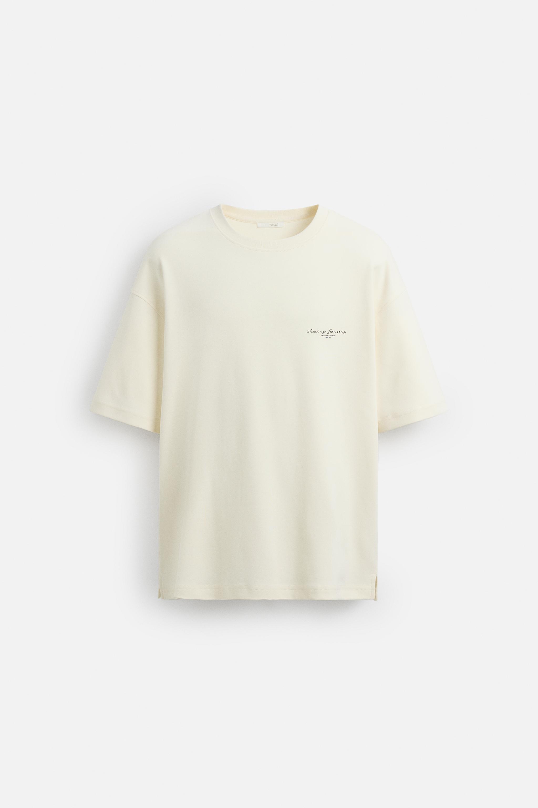 TEXT PRINT T-SHIRT - Ecru | ZARA United States