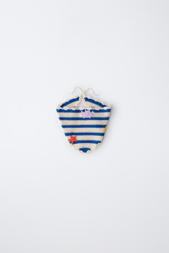CASA LAWA X ZARA KIDS TEXTURED KNIT BANDANA - Blue/White by Zara - Image 0
