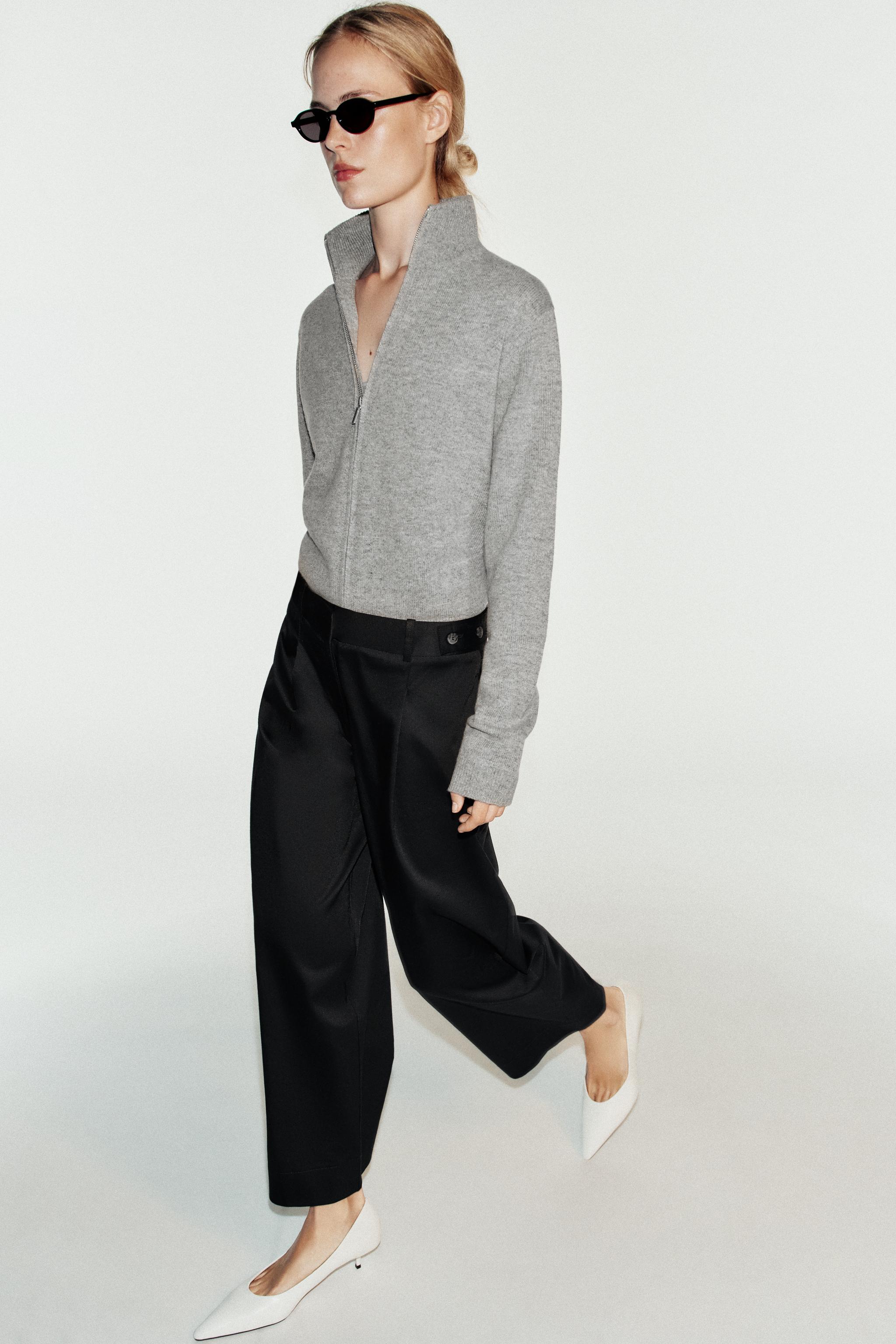 WAIST TAB TROUSERS — Black