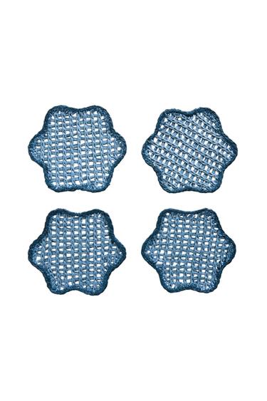 PACK OF BRAIDED PAPER COASTERS (PACK OF 4) - أزرق الخاص بـ Zara